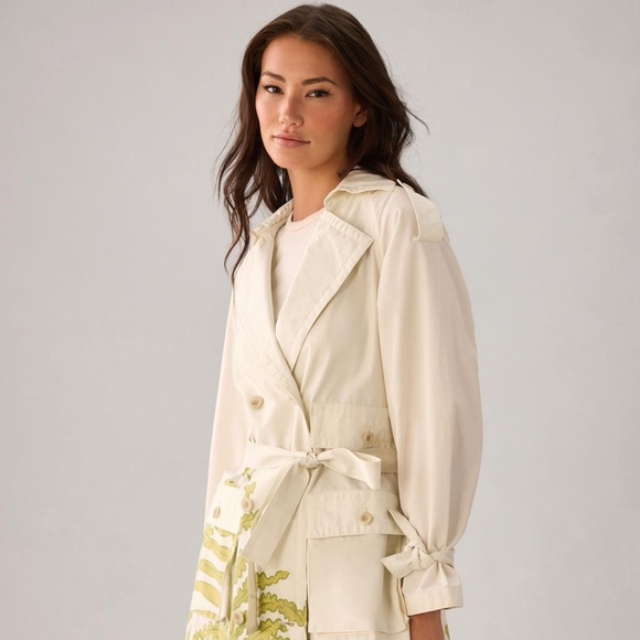 Brand New BY ANTHROPOLOGIE PRINTED TRENCH COAT - Picture 4 of 13